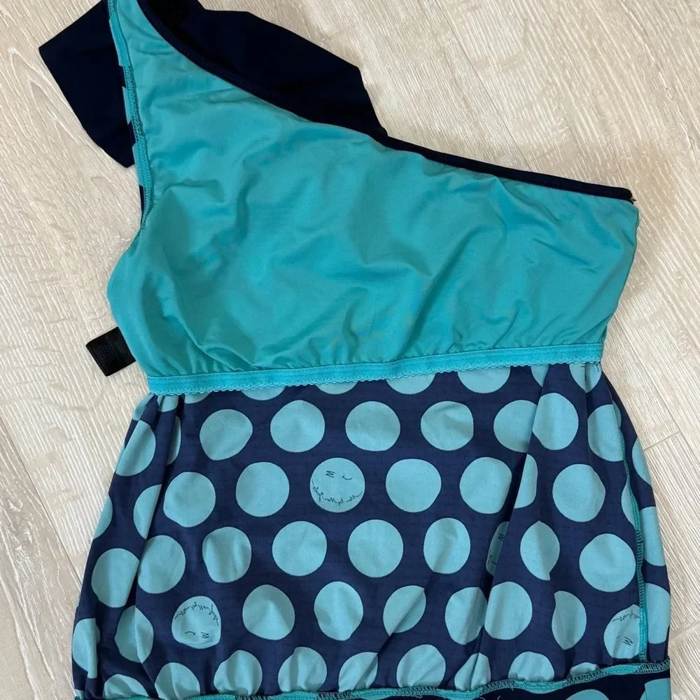 Marc Jacobs Two Piece Swimsuit One Shoulder Ruffle Top Size P Bottoms Size S